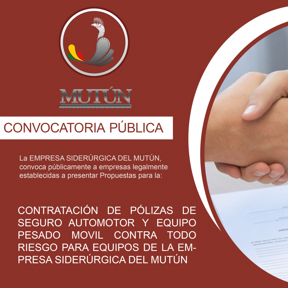 CONVOCATORIA PÚBLICA Nº ESM-002/2021 (Primera Convocatoria)  - Empresa Siderúrgica del Mutún